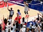 Washington Wizards forward Rui Hachimura reacts after making a three point shot in the second half against the Philadelphia 76ers on June 1, 2021