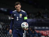 Andrew Robertson in action for Scotland in October 2020