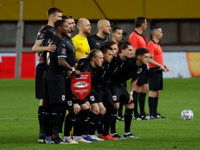 Austria players pictured in March 2021