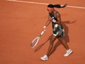 Coco Gauff reacts at the French Open in June 2021