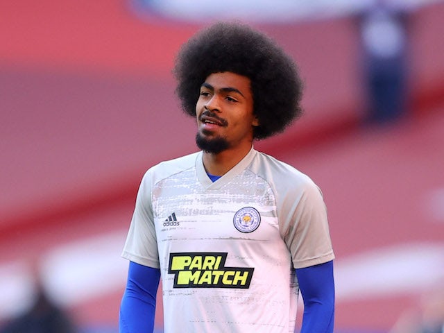 Hamza Choudhury pictured for Leicester on April 18, 2021
