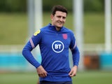 Harry Maguire in training for England on June 10, 2021