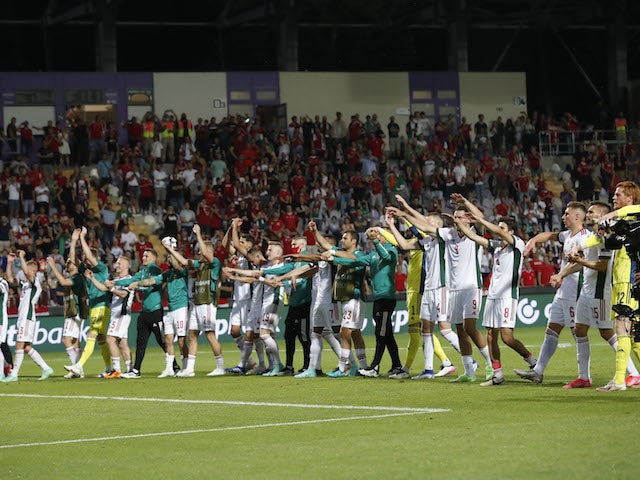 Hungary players salute their fans after their final Euro 2020 warm-up game on June 8, 2021