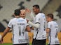 Corinthians' Jo celebrates scoring their second goal with teammates on May 27, 2021