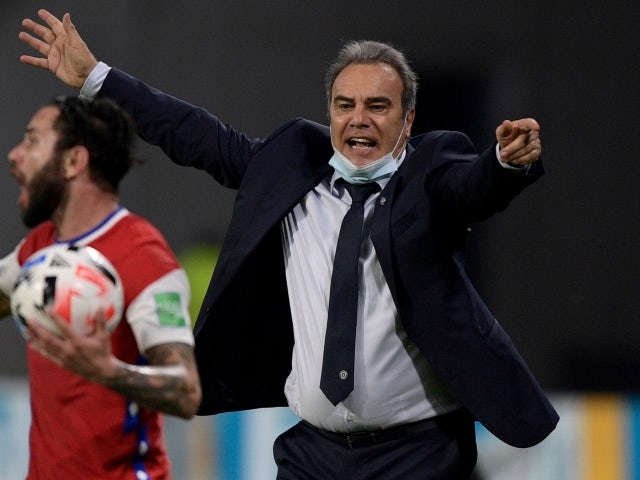 Chile manager Martin Lasarte reacts on June 4, 2021