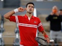 Novak Djokovic reacts during his semi-final match against Rafael Nadal at the French Open on June 11, 2021