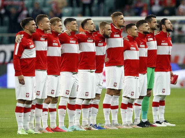 Poland players line up on June 1, 2021