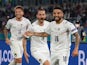 Italy's Lorenzo Insigne celebrates scoring their third goal against Turkey at Euro 2020 on June 11, 2021