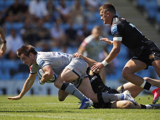 Sale's AJ MacGinty scores a try on June 12, 2021