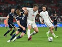 England's Kalvin Phillips in action with Scotland's Stuart Armstrong at Euro 2020 on June 18, 2021