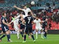 England's John Stones hits the post against Scotland at Euro 2020 on June 18, 2021