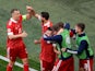Russia's Aleksei Miranchuk celebrates scoring against Finland at Euro 2020 on June 16, 2021