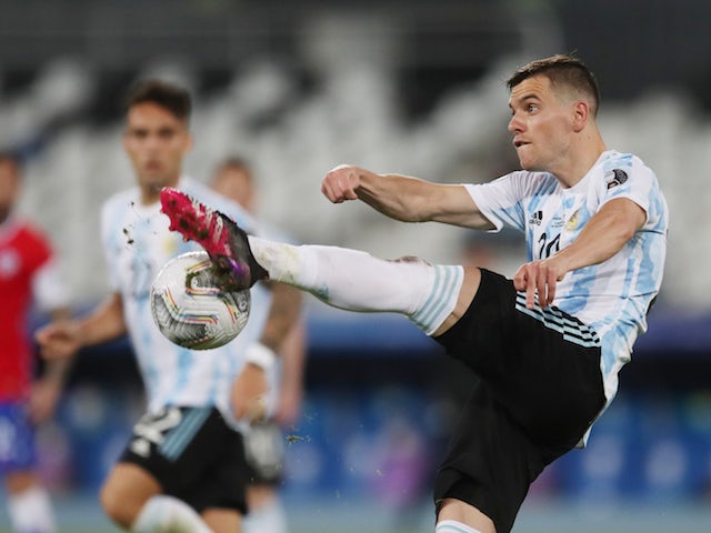 Argentina's Giovani Lo Celso in action at the Copa America on June 14, 2021