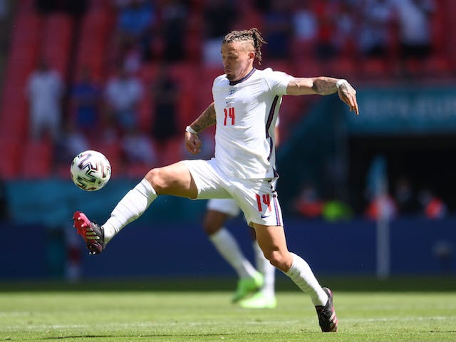 Engeland-speler Calvin Phillips in een wedstrijd tegen Kroatië op Euro 2020 op 13 juni 2021