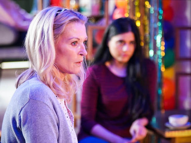 Kathy and Iqra on EastEnders on June 25, 2021