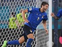 Italy midfielder Manuel Locatelli celebrates scoring against Switzerland at Euro 2020 on June 16, 2021