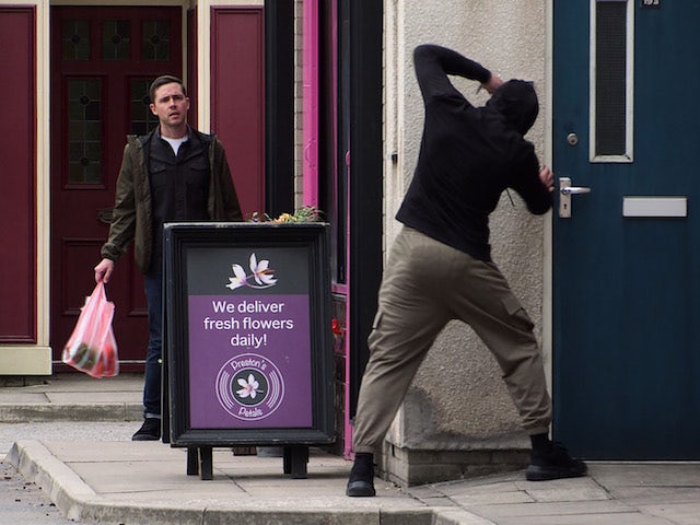 Todd and an intruder on Coronation Street on July 7, 2021
