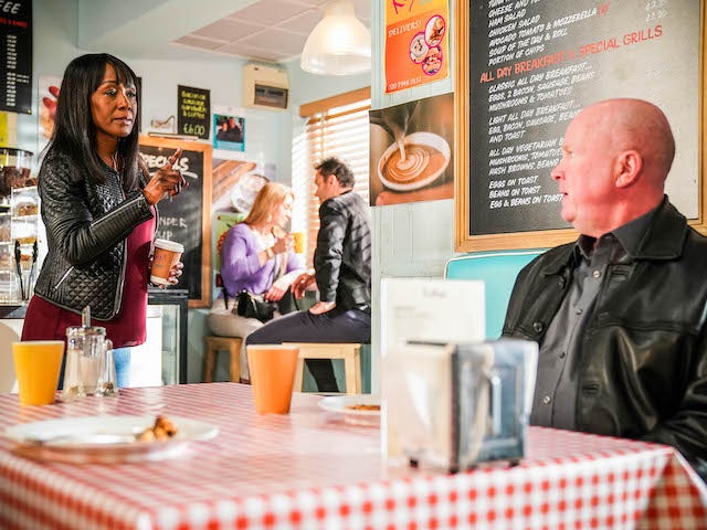 Denise and Phil on EastEnders on July 8, 2021