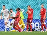 Switzerland's Denis Zakaria reacts after he scores an own goal and the first for Spain on July 2, 2021