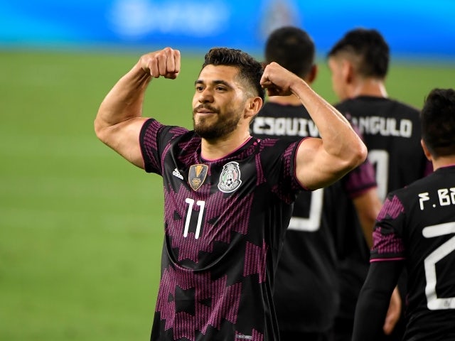 Mexico forward Henry Josue Martin celebrates scoring on July 1, 2021