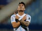 Argentina's Lautaro Martinez celebrates after scoring their second goal on July 3, 2021