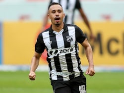 Ceara's Vinicius Lima celebrates scoring their first goal on June 20, 2021