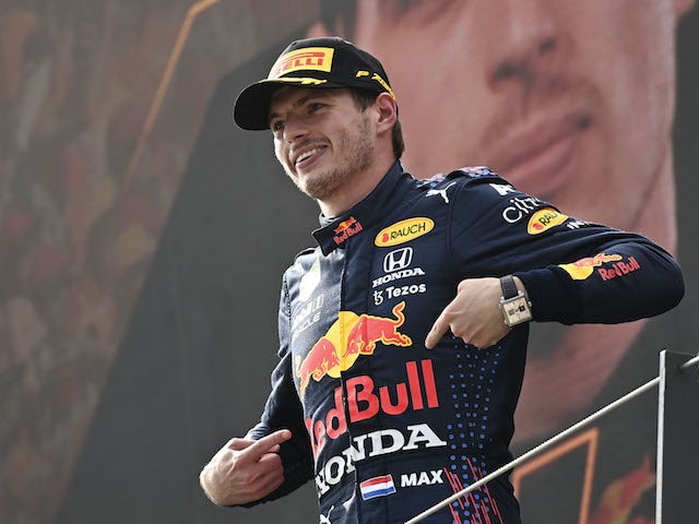 Max Verstappen celebrates his victory at the Austrian Grand Prix on July 4, 2021
