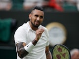 Nick Kyrgios pictured at Wimbledon on June 29, 2021