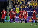 Toronto FC players celebrate after a goal by forward Patrick Mullins on June 24, 2021