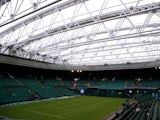A general shot of Centre Court ahead of the 2021 Wimbledon tennis tournament
