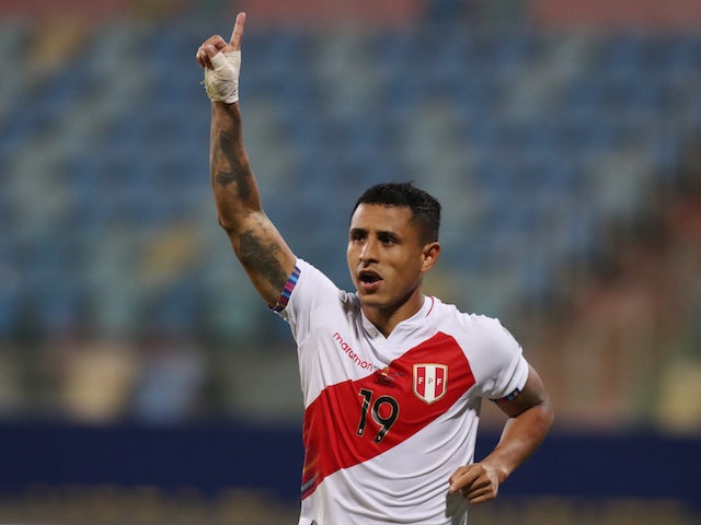 Peru's Yoshimar Yotun celebrates scoring a penalty during a penalty shootout on July 2, 2021