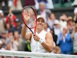 Angelique Kerber celebrates at Wimbledon on July 5, 2021