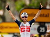 Bauke Mollema celebrates at the Tour de France on July 10, 2021