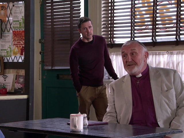The bishop on the first episode of Coronation Street on July 19, 2021