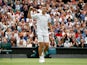 Hubert Hurkacz celebrates at Wimbledon on July 6, 2021