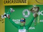 Mark Cavendish celebrates at the Tour de France on July 9, 2021