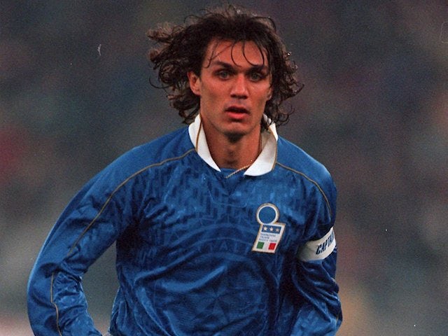 Una imagen del italiano Paolo Maldini en la Eurocopa de 1996