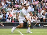 Roger Federer in action at Wimbledon on July 7, 2021