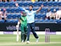 England's Saqib Mahmood celebrates against Pakistan on July 8, 2021