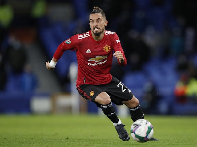 Manchester United's Alex Telles pictured in December 2020