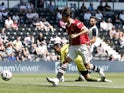 Manchester United's Facundo Pellistri in action against Derby County on July 18, 2021