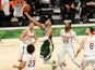 Milwaukee Bucks forward Giannis Antetokounmpo shoots a layup during the second quarter against the Phoenix Suns on July 12, 2021