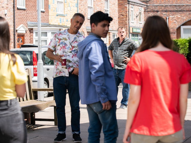 Dev, Steve and Aadi on the second episode of Coronation Street on August 6, 2021