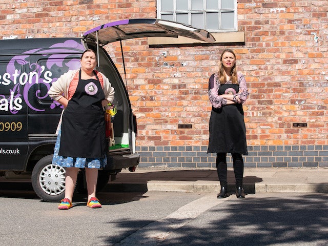 Mary and Tracy on the first episode of Coronation Street on August 6, 2021