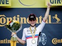 Matej Mohoric celebrates at the Tour de France on July 16, 2021