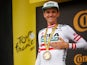 Patrick Konrad celebrates at the Tour de France on July 13, 2021