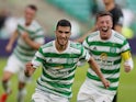 Celtic's Liel Abada celebrates scoring against Midtjylland in the Champions League on July 20, 2021
