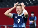 Ellen White of Great Britain celebrates scoring against Chile Women at the Olympics on July 21, 2021