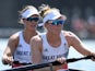 Helen Glover and Polly Swann in action for Team GB on July 24, 2021