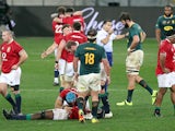 The British and Irish Lions celebrate beating South Africa on July 24, 2021